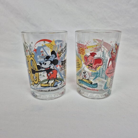 McDonald's Disney 100th Anniversary Glasses (Set of 2) 5" EXCELLENT CONDITION!!! - Picture 1 of 8